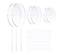 KHBUAB 11pcs Round Acrylic Cake Decorating Tools Kit for Baking Lovers, Includes Cake Scrapers and Discs, for Smooth Frosting and Pastry Decoration in Baking