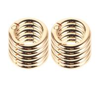 KHBUAB 16pcs Round Key Chain Rings Sturdy Alloy Spring Clips Golden Color Prevents Accidental Drops for Handbags and Other Accessories