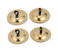 KHBUAB 2 Pairs Copper Finger Cymbals for Safe Mini Rhythm Instrument Wear Musical with Metallic Luster for S Music Education and Rhythm Development Random Color