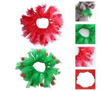 KHBUAB 2 Pcs Christmas Dog Collar Ribbon for Pets, Soft and Comfortable Polyester Material, Bright Red Colour, Lightweight Design for Holiday Dress and Pet Christmas Dress