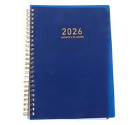 KHBUAB 2026 Hard Cover Planner Twin-wire Planner Portable Weekly Calendar A5 Size Blue Habit Tracking Paper Pp Metal for Office and Home Use