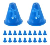 KHBUAB 20pcs Blue Plastic Marker Cones for Sports Drills and Roller Skating, Sturdy Pe Material Natural Deformation and Restoration, Brightly Small Cones for Agility and Speed Training