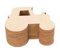 KHBUAB 20pcs Unfinished Wooden Tractor Chips for DIY Crafting with Smooth Surface and Beige Colour, for Decorations and Graffiti Projects, Cultivates Hands-on Ability