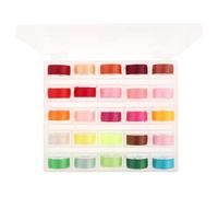 KHBUAB 25pcs Sewing Machine Bobbin Threads with Bottom Thread and Storage Box, Prewound Bobbins Kit for Household Sewing, Travel and DIY Projects