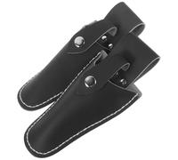 KHBUAB 2pcs Black Pu Leather Scabbard Protective Scissor Cases for Pruning Shears and Scissors, Portable to Carry and Store Safely, for Hair Salon and Home Use Random Color