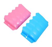 KHBUAB 2pcs Blue Plastic Rabbit External Feeder Grass Racks with Simple Installation for Small Pets Fixed outside Cage Small Animal Hay Feeding Supplies