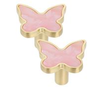 KHBUAB 2pcs Butterfly Drawer Knobs Zinc Alloy Single Hole Pulls for Wardrobe and Kitchen Cabinets with Smooth Surface and Elegant Minimalist Design, for Bathroom and Drawer Use