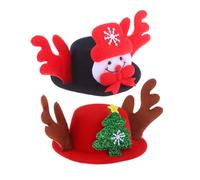 KHBUAB 2pcs Christmas Hat for Dog Pet Costume Accessory Snowman and Green Tree Designs, Cloth Material, Cartoon Appearance, for Photo Shootings and Parties