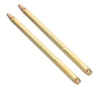 KHBUAB 2pcs Copper Water Dowsing Rods Portable Detection Tool with Comfortable Handle, Yellow Extendable Divining Rods for Water and Energy Source Finding