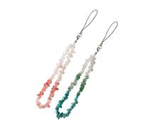 KHBUAB 2pcs Crystal Phone Lanyard Decorative Phone Charm Anti-skid String Detachable Smooth Keychain for USB Flash Drives and Id Cards for Wrist Or Backpack Hanging