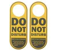 KHBUAB 2pcs Do Not Disturb Door Sign Double Side Design Pvc Door Hanger Sign with Stitched Edge Convenient to Mount Unbreakable Yellow
