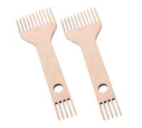 KHBUAB 2pcs Double-ended Wooden Weaving Loom Combs for Yarn Knitting with Fine Toothed Precision and Reliable Durability, for DIY Projects and Home Environments