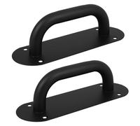 KHBUAB 2pcs Fire Door Handle Stainless Steel Black Push Pull Door Handle 45mm Short Hole Spacing 128mm Long Hole Spacing