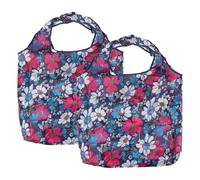 KHBUAB 2pcs Foldable Eco-friendly Shopping Bags with Large Capacity and Sturdy Handles, Reusable Polyester Tote Bags for Storage, Shopping, Magazines, and Fruit Carrying