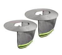 KHBUAB 2pcs Hard Hat Sun Shade Covers with Breathable Polyester Mesh, Wide Extended Brim and Reflective Strip Design, Lightweight Sun Protection Visors for Outdoor Activities