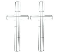 KHBUAB 2pcs Iron Wreath Frames Cross Shaped Green DIY Wreath Making Supplies Sturdy Not Easy to Bend or Break Easter Decorations for Holidays