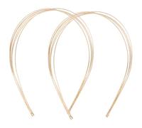 KHBUAB 2pcs Minimalist Multi-layer Metal Headbands for Women, Elegant Gold Hair Accessories with Comfortable Fit and Resistance to Deformation, for Dressy or Bridal Hair Styles