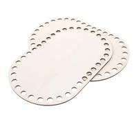 KHBUAB 2pcs Natural Wooden Basket Bottoms for DIY Crochet Bags, Solid Wood Knitting Bases 30x20cm, Basket Weaving Supplies and Bag Bottom Shaping Pads