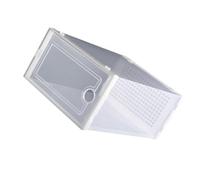 KHBUAB 2pcs Plastic Shoe Storage Boxes with Lightweight and Convenient Drawer Type Design, Stackable White Shoe Organisers for Wardrobe or Closet Storage