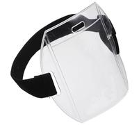 KHBUAB 2pcs Protective Arm Badge Holders with Adjustable Elastic Belt, PVC Id Card Sleeve for Office and Subway Use, Sturdy Polyester Ribbon Arm Id Badge Covers