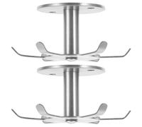 KHBUAB 2pcs Stainless Steel Rotating Six Claw Utensil Hooks Kitchen Utensil Hooks Space Saving Design with Screws Silver Under The Cabinet