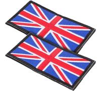 KHBUAB 2pcs United Kingdom Flag Patch Embroidered Cloth Iron-on Sew-on National Flag Appliqué for Bag and Clothes Crafts DIY Embellishing with Assorted Color