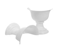 KHBUAB 2pcs Vintage Half Wall Mounted Flower Pot White Plastic Planter with Space Saving Design for Living Room Decor and DIY Floral Arrangements, Classic Urn Style, 14.5x14.4x6.5cm