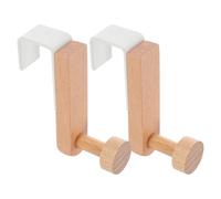 KHBUAB 2pcs White Hanging Door Hooks with Simple Structure Design, Heavy Duty Synthesis Material, Easy Installation, Space Saving Over Door Hangers for Bedroom and Home Organisation