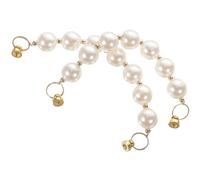 KHBUAB 2pcs White Imitation Pearl Phone Finger Stand Chain with Anti-drop Wrist Strap, Easy to Install and Remove Mobile Phone Accessory for Everyday Use