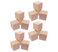 KHBUAB 30pcs Unfinished Wooden Dice Cubes for Craft Projects and Math Teaching Natural Wood Blocks in Khaki Safe Material Developing Hand-Eye Coordination