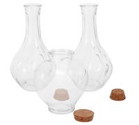 KHBUAB 3pcs Unity Sand Ceremony Vase Decorative Bottles Heart Shaped Glass with Cork Stoppers Elegant Stunning Symbol of Unity for Wedding Sand Ceremonies