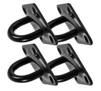 KHBUAB 4 Pcs Stainless Steel U Hooks Pad Eye Plate Hooks Heavy Duty Black M6 Portable Multipurpose Anchor Hanger for Different Occasions
