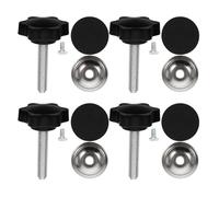 KHBUAB 4 Sets Black Star Knobs with M8 Threaded Bolt and Plastic Iron Material Featuring Wear Resistance and Corrosion Resistance for Shop-Built Jigs and Fixtures with Ergonomic Design