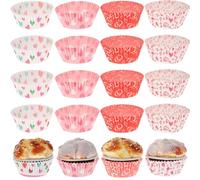 KHBUAB 400pcs Paper Cupcake Baking Liners Cups Heart Printed Paper Baking Cups for Birthday Party and Valentine's Day Hold Nuts and Candies for Muffin