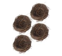 KHBUAB 4pcs Decorative Fake Bird Nest Photography Prop Hand-woven Rattan Garden Table Decorations with Creative Appearance and Realistic Look