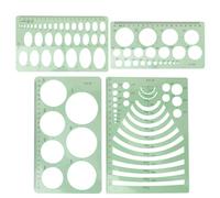 KHBUAB 4pcs Drawing Rulers for Drawings Templates Multifunction Geometric Ruler Scale for Architect Geometric Stencil for School Project