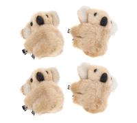 KHBUAB 4pcs Plush Koala Hair Clips and Teens Lambswool Material with Smooth Fur Creative Adorable Hair Claw Clips in Khaki for Stylish Decoration