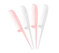KHBUAB 4pcs Tail Combs Set with Fine-tipped Teeth and Detangling Function, Plastic Folding Hair Parting Combs for Travel and Birthday Gifts, Professional Styling for Family and Friends