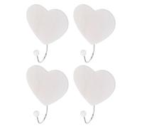 KHBUAB 4pcs Wooden Heart Shaped Wall Hooks for Bathroom Bedroom Kitchen Modern Rustic Decorative Coat Hat Towel Holders with Finely Polished Surface for Living Room Organization