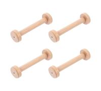 KHBUAB 4pcs Wooden Thread Spools for Crafts Unfinished Large Wood Spindles 96mm Length 28mm Diameter Empty Wooden Yarn Bobbins DIY Sewing Tool for Embroidery and Knitting