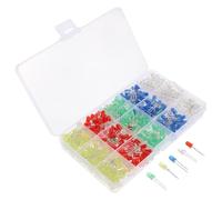 KHBUAB 500 Pcs LED Diode Beads in Assorted Colours, Easy to Install and Remove Plastic LED Light Bulbs for DIY Projects and Electrical Experiments