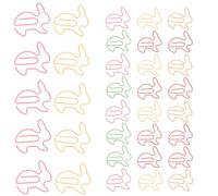 KHBUAB 50pcs Rabbit Shaped Paper Clips with Strong Clipping Force Metal Note Clips in Assorted Colours Creative Cartoon Designed for Party and Home Office Use Random Color
