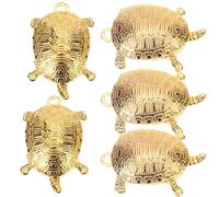 KHBUAB 5pcs Golden Alloy Turtle Keychain Charms Comfortable Touch Feeling, Retro Antique Styling, for DIY and Art Craft Project Accessories