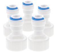 KHBUAB 5pcs Quick Connect Hose Fittings 3/4" Npt to 3/8" Tube Push Fit Connector for Water Filtration System, Compact and Practical Pp Straight Adapter for Refrigerator and Beverage