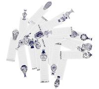 KHBUAB 60 Sheets Chinese Style Reading Page Markers Multi-Function Bookmarks Ready to Write White Cardboard Bookmarks for Students and Teachers