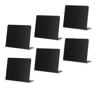 KHBUAB 6pcs Mini Desktop Chalkboard Food Labels for Buffet with Easy Installation and Cleaning, Black PVC Writing Blackboard for Restaurant Table Decoration and Message Display