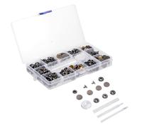 KHBUAB 70 Sets Copper Leather Snap Kit with Setting Tools and Storage Box, 15mm Snap Fasteners for DIY Crafts on Hats and Sandals