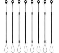 KHBUAB 8pcs Retractable Stylus Pen Lanyards with 23cm Coiled Cord and 8mm Silicone Ring, Anti-Lost Pen Holder Wrist Strap Set for Office and School Use