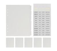 KHBUAB A5 Notebook Dividers with Monthly Index Tabs, 6 Holes Round Ring Binder Dividers Made of Sturdy Pp Material for Office and Personal Use, Designed to Withstand Daily Use