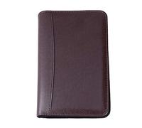 KHBUAB A6 Faux Leather Loose Leaf Notebook Folder with Calculator, 6 Ring Binder, Four Cardholder Pockets, Pen Loop, Large File Pocket, Stylish Zipper Business Notepad for Office
